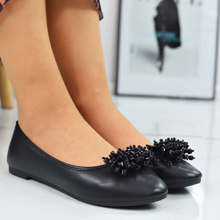 Чорні балетки на плоскій підошві Potocki