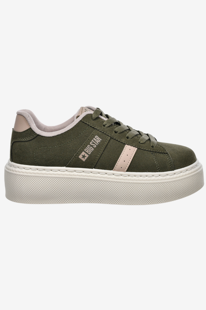Sneakersy khaki na platformie damskie Big Star