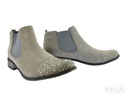 Szare botki Exquisite z ozdobami 942