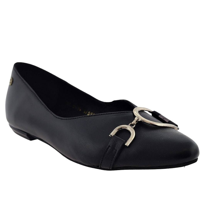 Klasyczne baleriny czarne ze skóry naturalnej licowej Maciejka