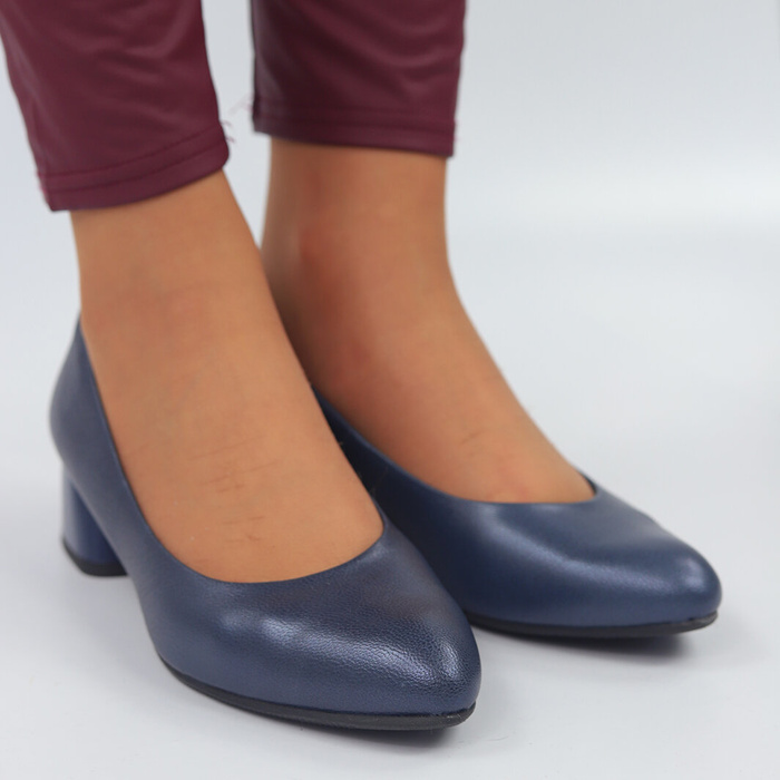 Темно-сині шкіряні човники з блоком Darex