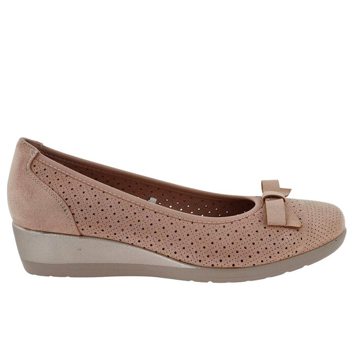 Човники жіночі ажурні на танкетці, бежеві Potocki