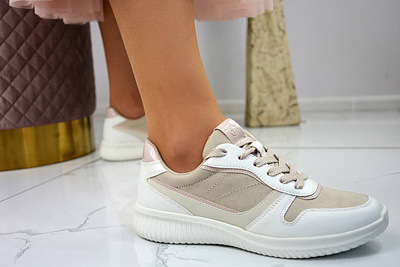 Sneakersy Tamaris 1-23746-28 459 beżowo - białe