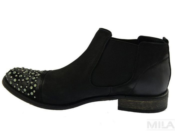 Czarne botki Exquisite z ozdobami 942