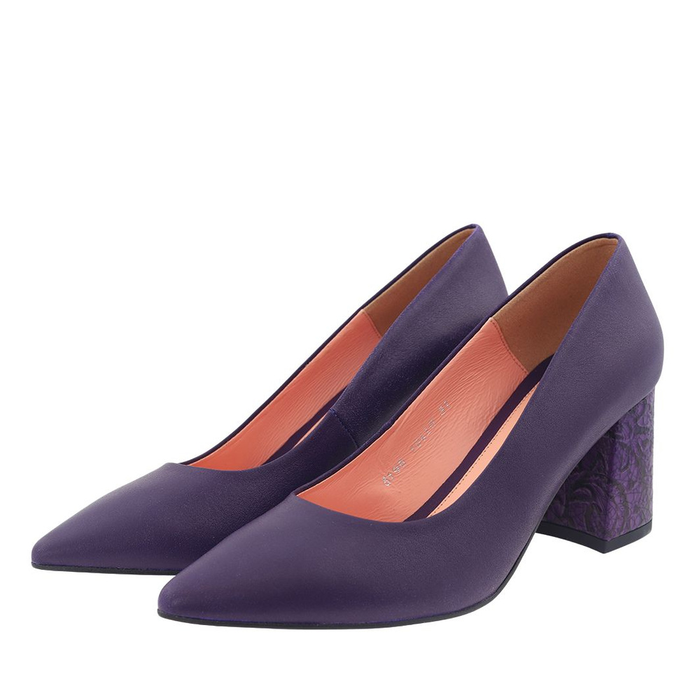 Фіолетові шкіряні човники з блоком Baldaccini