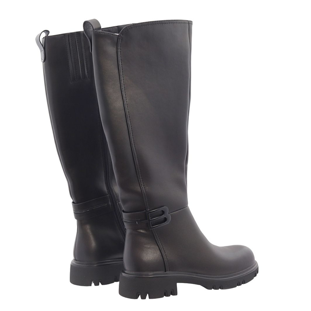 Чорні жіночі шкіряні чоботи на блискавці