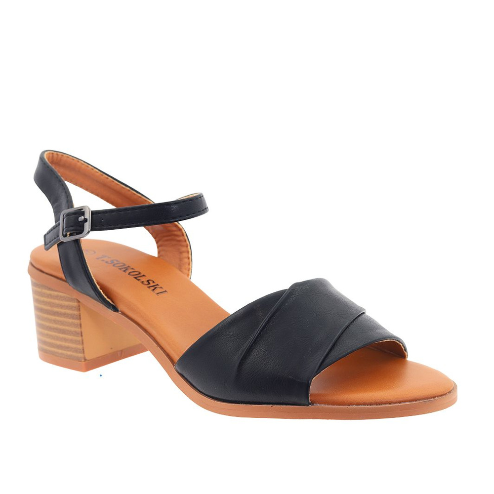 Czarne sandały na obcasie T. Sokolski