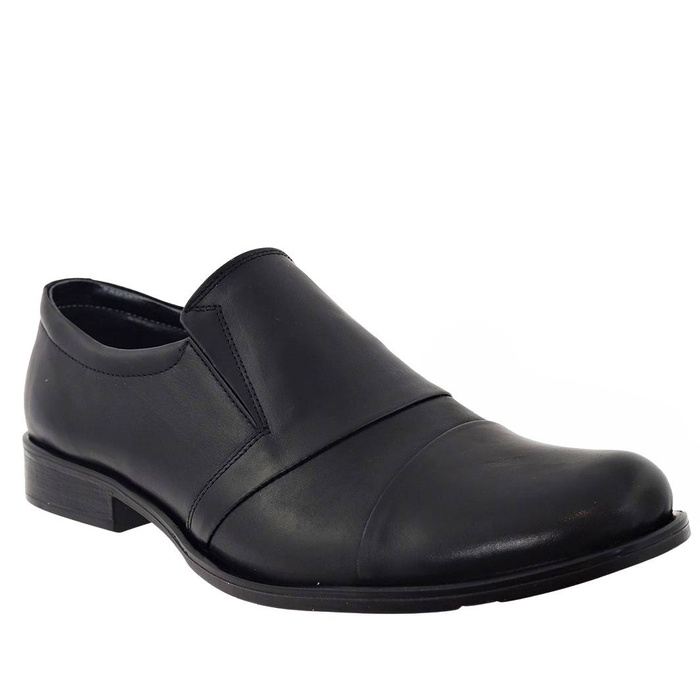 Mokasyny męskie skórzane czarne Moskała