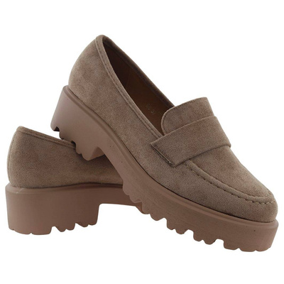 Модні бежеві мокасини з екошкіри Vinceza suede