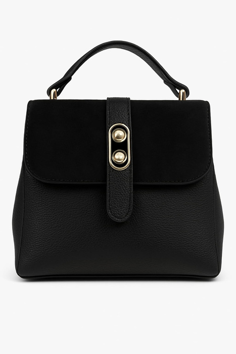 Жіноча чорна сумочка з подвійною ручкою і ремінцем Big Star