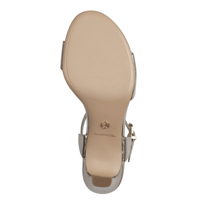 Світло-золоті босоніжки на високих підборах від Tamaris