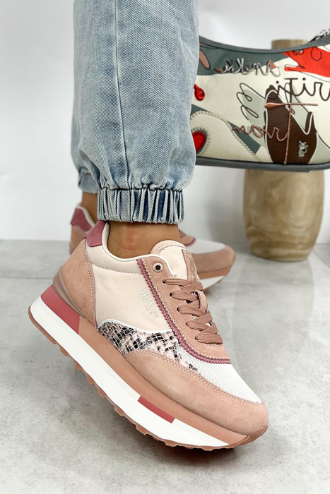 Стильні рожеві замшеві кросівки Big Star на платформі