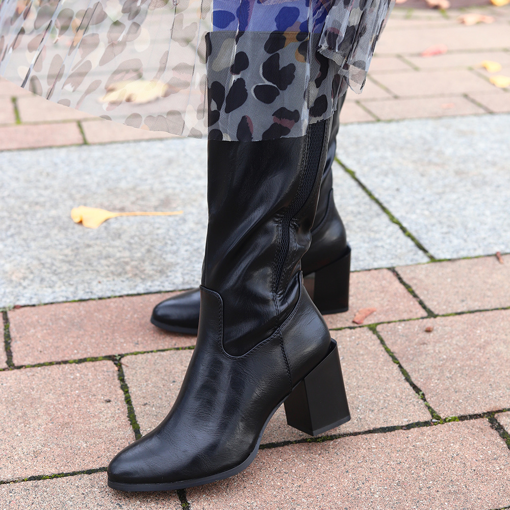 Kozaki czarne na obcasie M. Daszyński