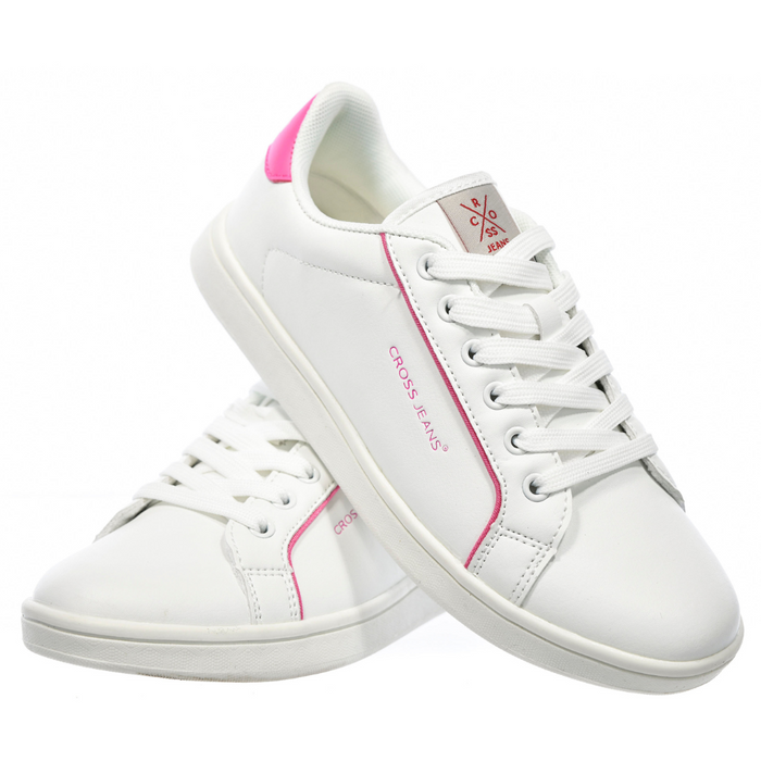 Білі жіночі кросівки на шнурівці з екологічної шкіри