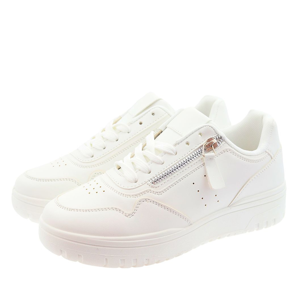 Buty sportowe damskie białe sznurowane na platformie