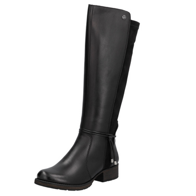 Kozaki skórzane czarne przed kolano na zamek Rieker