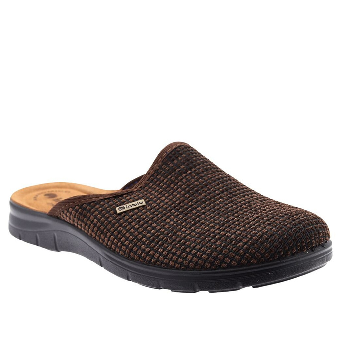 Kapcie domowe męskie wsuwane brązowe kryte Polskie