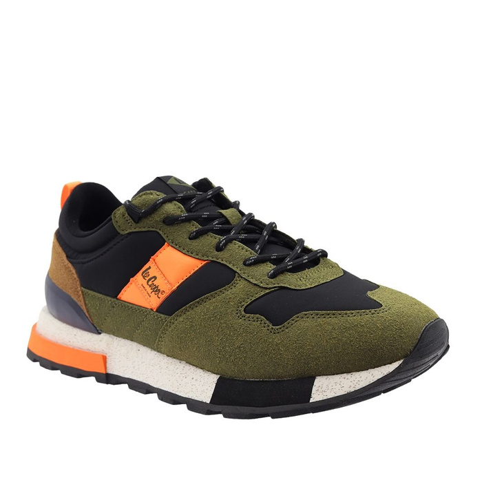 Чоловічі кросівки кольору хакі на шнурівці Lee Cooper