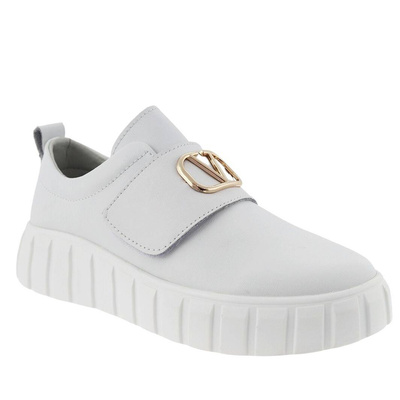 Półbuty damskie w kolorze białym na platformie Vinceza 