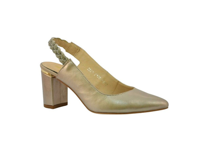 Золоті туфлі KORDEL 2170 з декоративним ремінцем