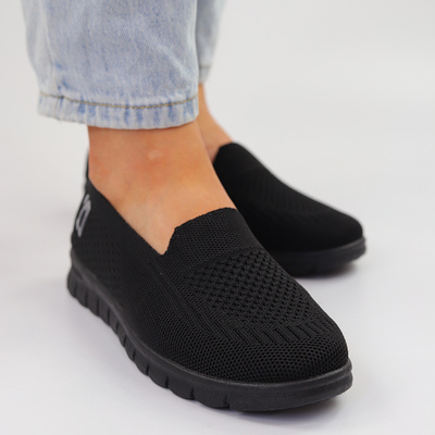 Tenisówki damskie czarne wsuwane Potocki 