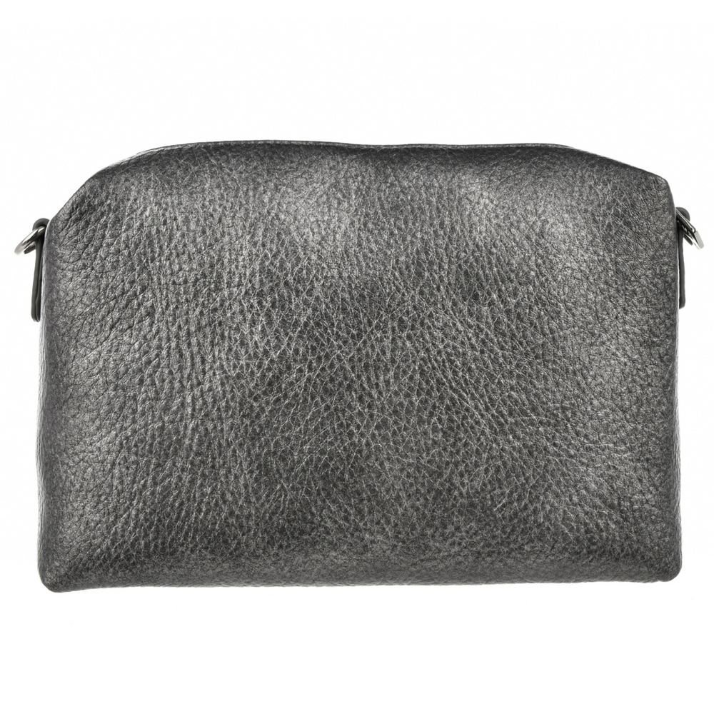 Маленька срібляста сумка-почтальон з широким ремінцем Big Star