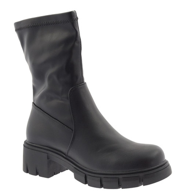 Чорні високі ботильйони на платформі