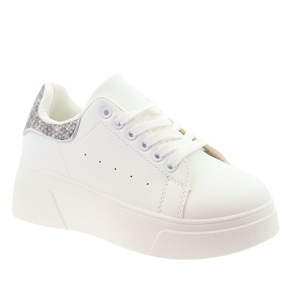 Damskie sneakersy białe na koturnie z platformą