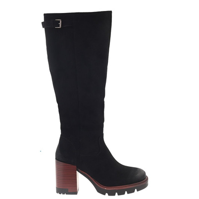 Kozaki zamszowe czarne na słupku Vinceza