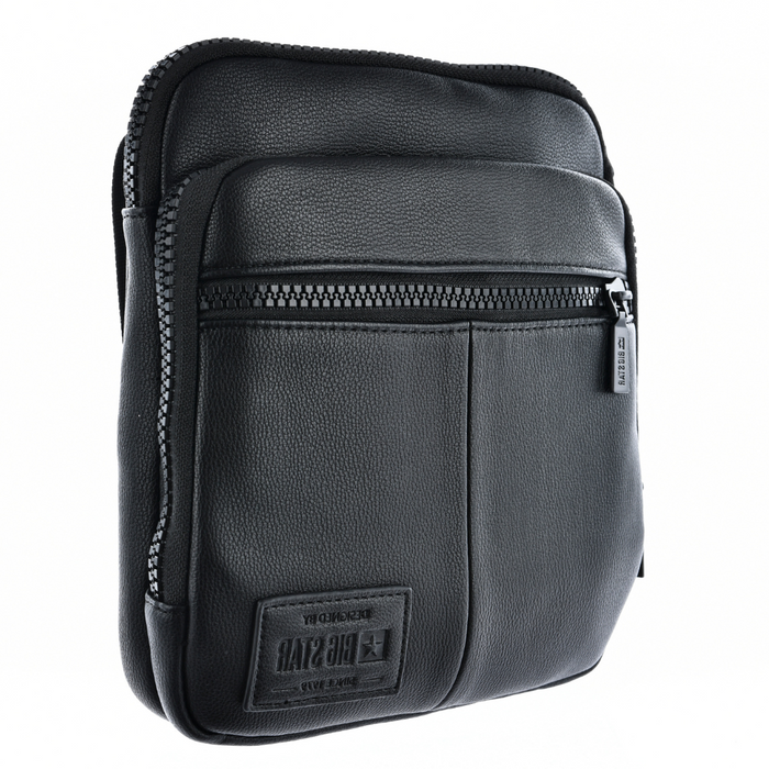 Czarna męska saszetka na ramię ze skóry ekologicznej Big Star