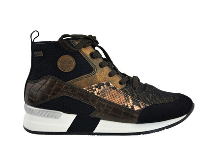 Sneakersy RIEKER N7610-00 brązowo-czarne
