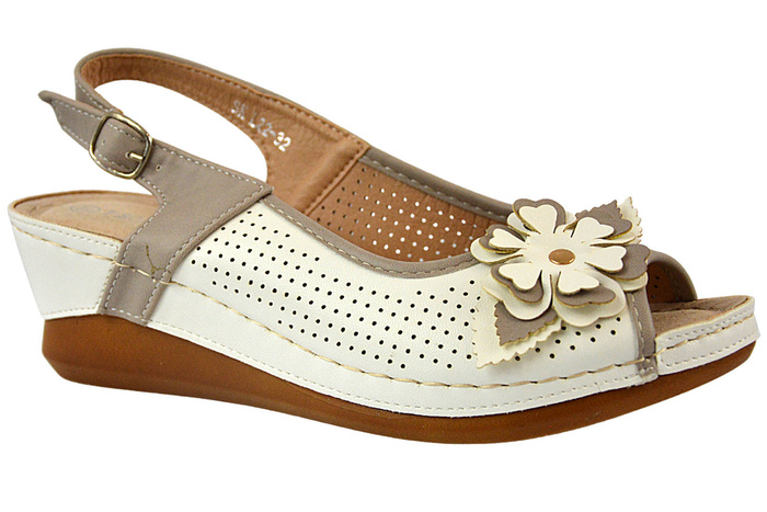 Sandały T. Sokolski SK L22-32 białe z kwiatkiem