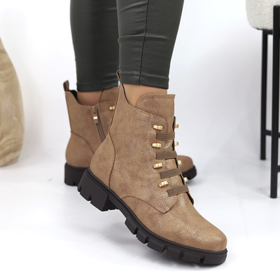 Коричневі замшеві жіночі ботильйони