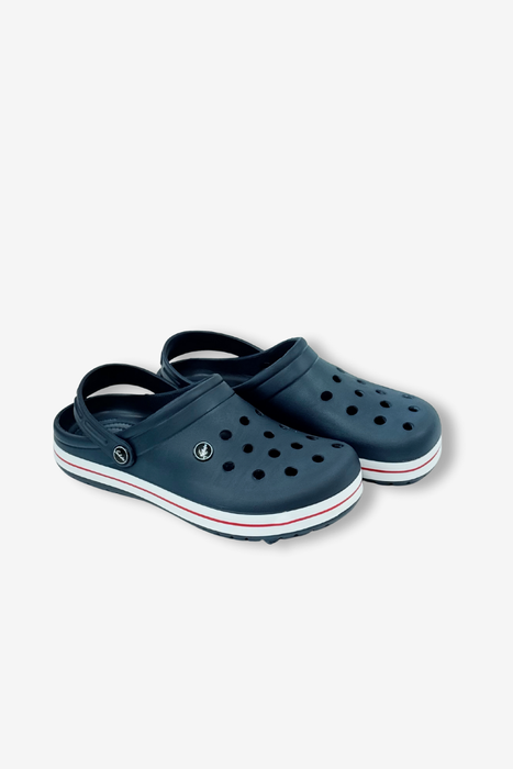 Lekkie granatowe crocsy dla mężczyzn z paskiem