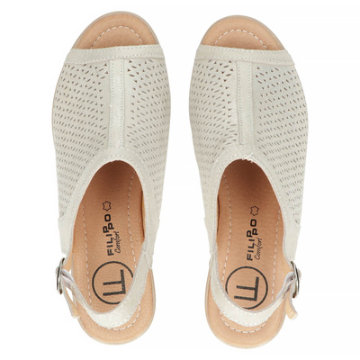 Золоті ажурні босоніжки Filippo на колодці