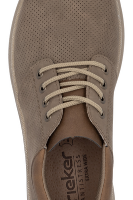 Чоловічі черевики коричневого кольору з нубуку, перфорація Rieker