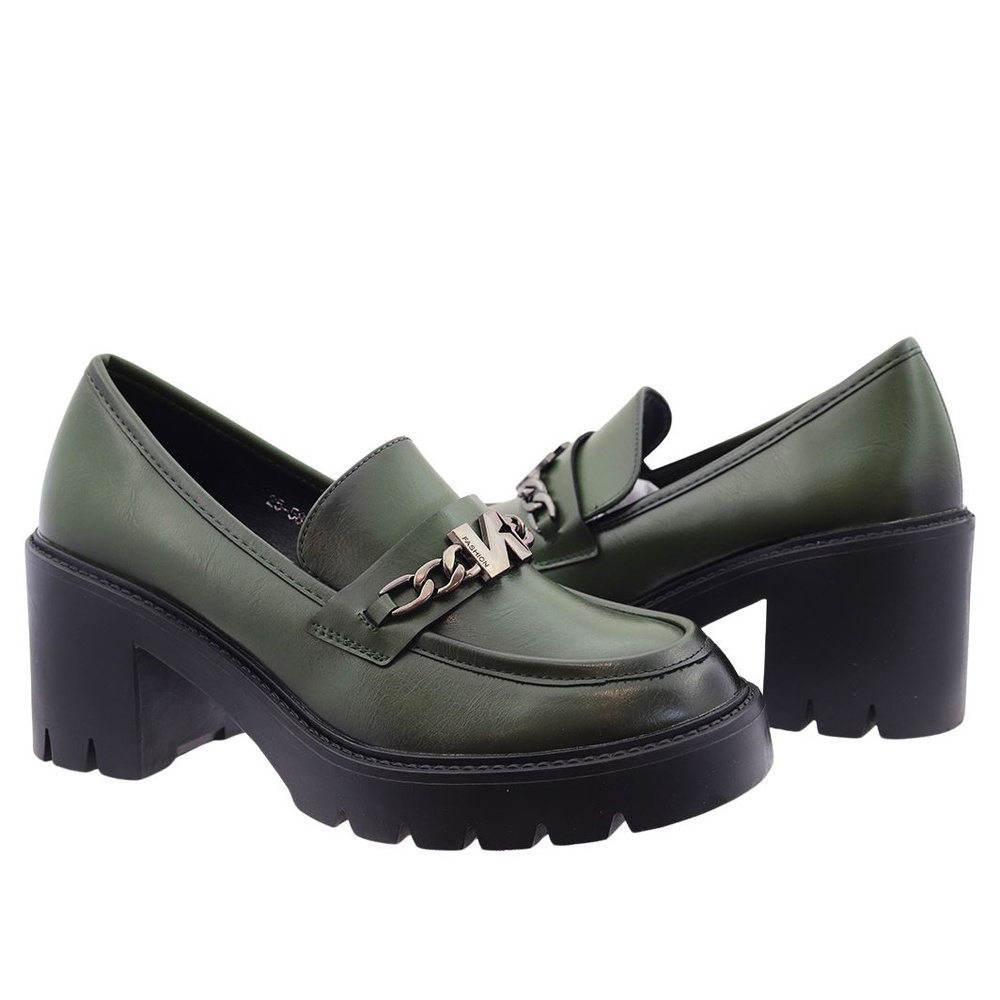 Зелені жіночі мокасини сліпони з колодкою і платформою 