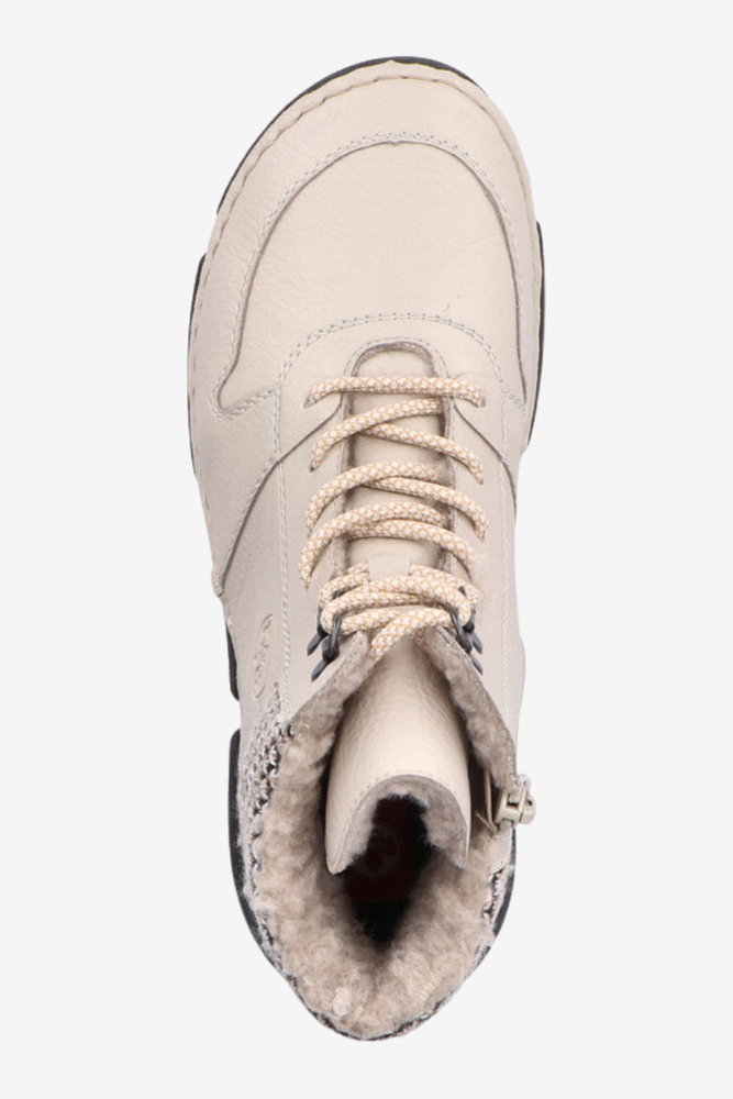 Trzewiki ocieplane kożuchem płaskie beżowe