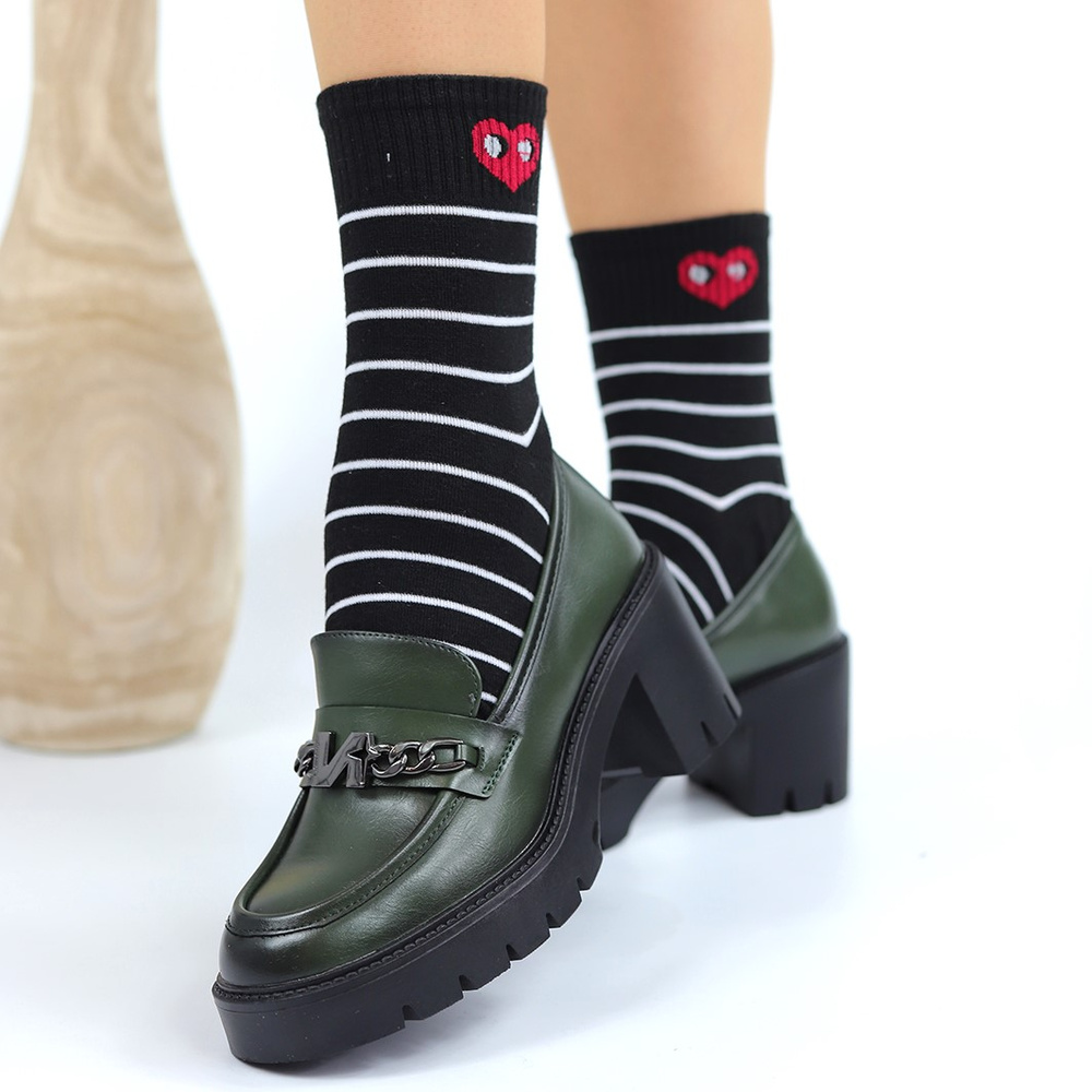 Зелені жіночі мокасини сліпони з колодкою і платформою 