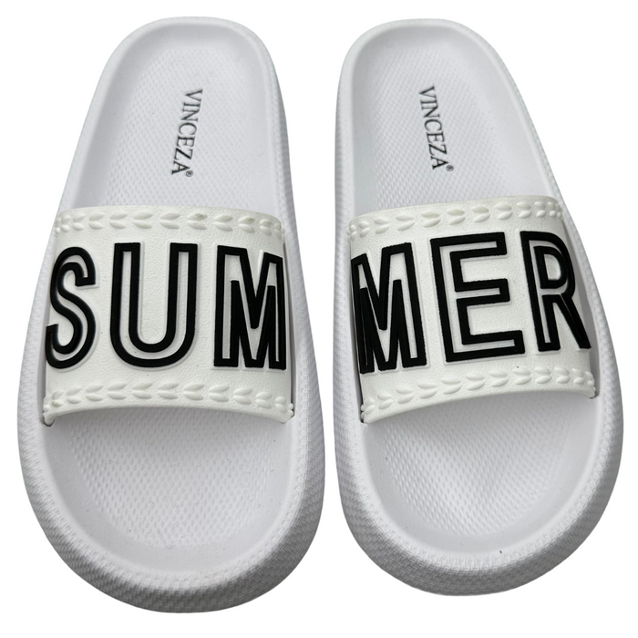 Жіночі білі шльопанці VInceza на товстій підошві