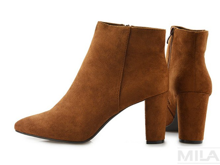 Stylowe botki Sergio Leone na wyższym obcasie - camel BT548