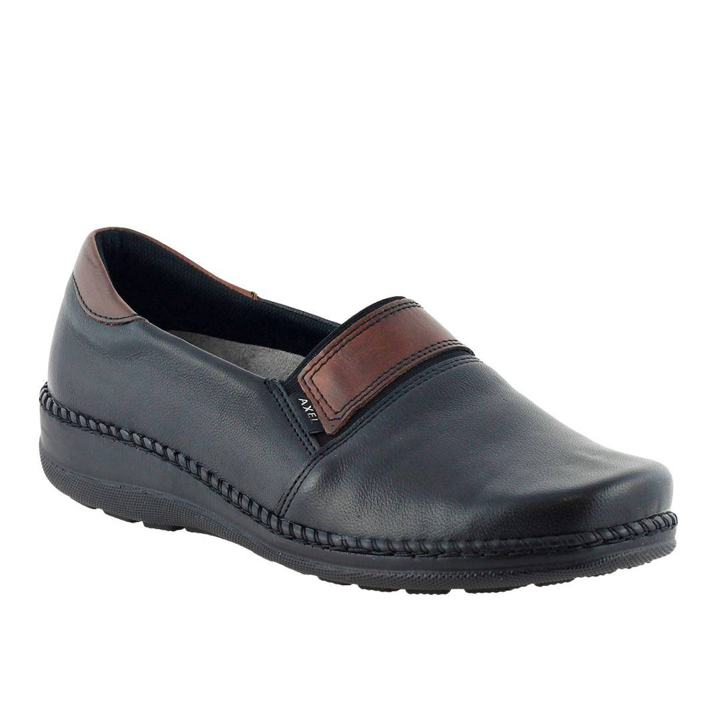 Жіночі шкіряні туфлі на низьких підборах, чорні Аксель