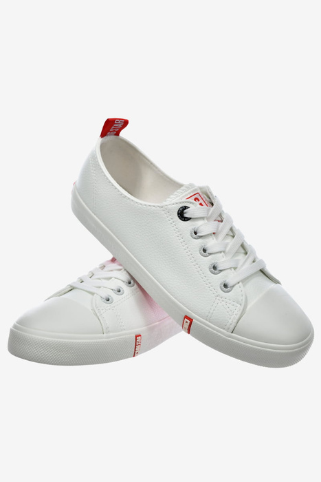 Stylowe biało czerwone trampki damskie