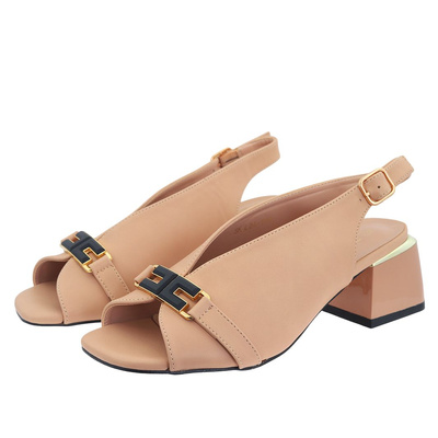 Nudowe sandały na klocku T. Sokolski 