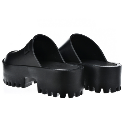 Klapki damskie czarne kryte na klocku z platformą Big Star
