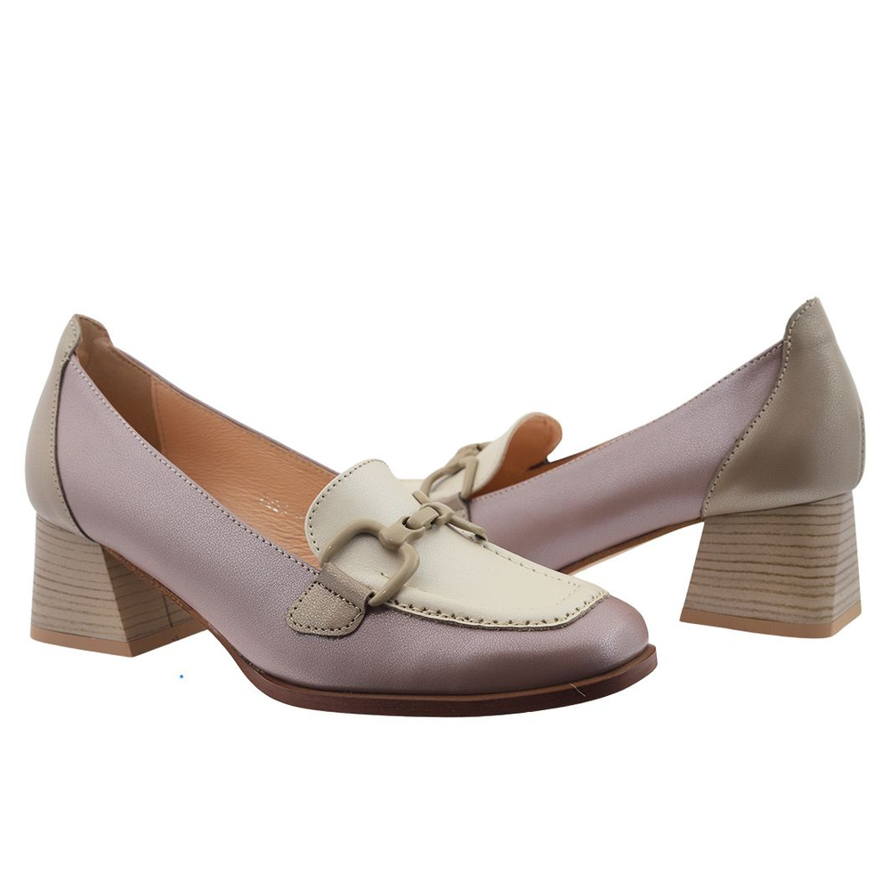 Шкіряні туфлі на колодці з пряжкою Kordel кольору екрю