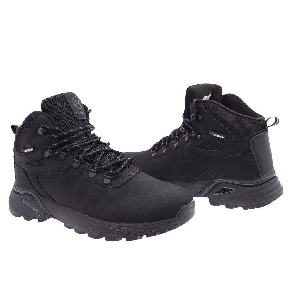 Męskie buty trekkingowe czarne sznurowane Mckeylor