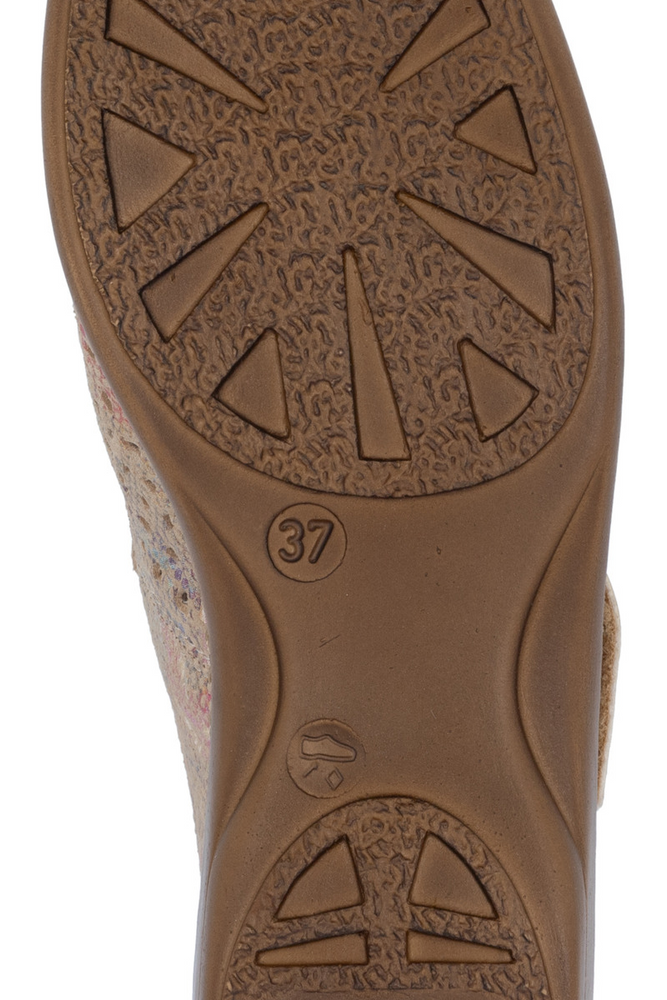 Półbuty ażurowe skórzane na rzep wielobarwne Rieker