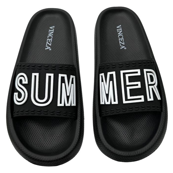 Чорні жіночі шльопанці на товстій підошві VInceza