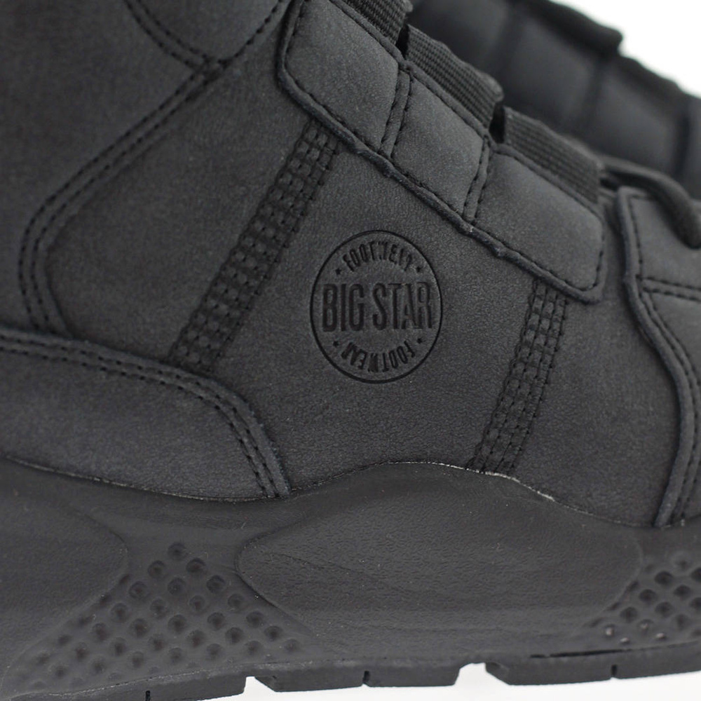 Sneakersy męskie Big Star czarne wiązane sportowe z logo marki